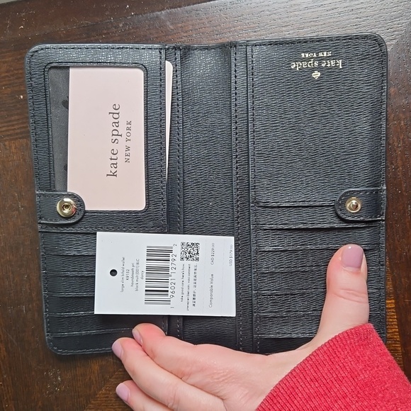 KATE SPADE SET! Blk & White Houndstooth Darcy Bucket Bag and NWT matching Wallet - Picture 9 of 12